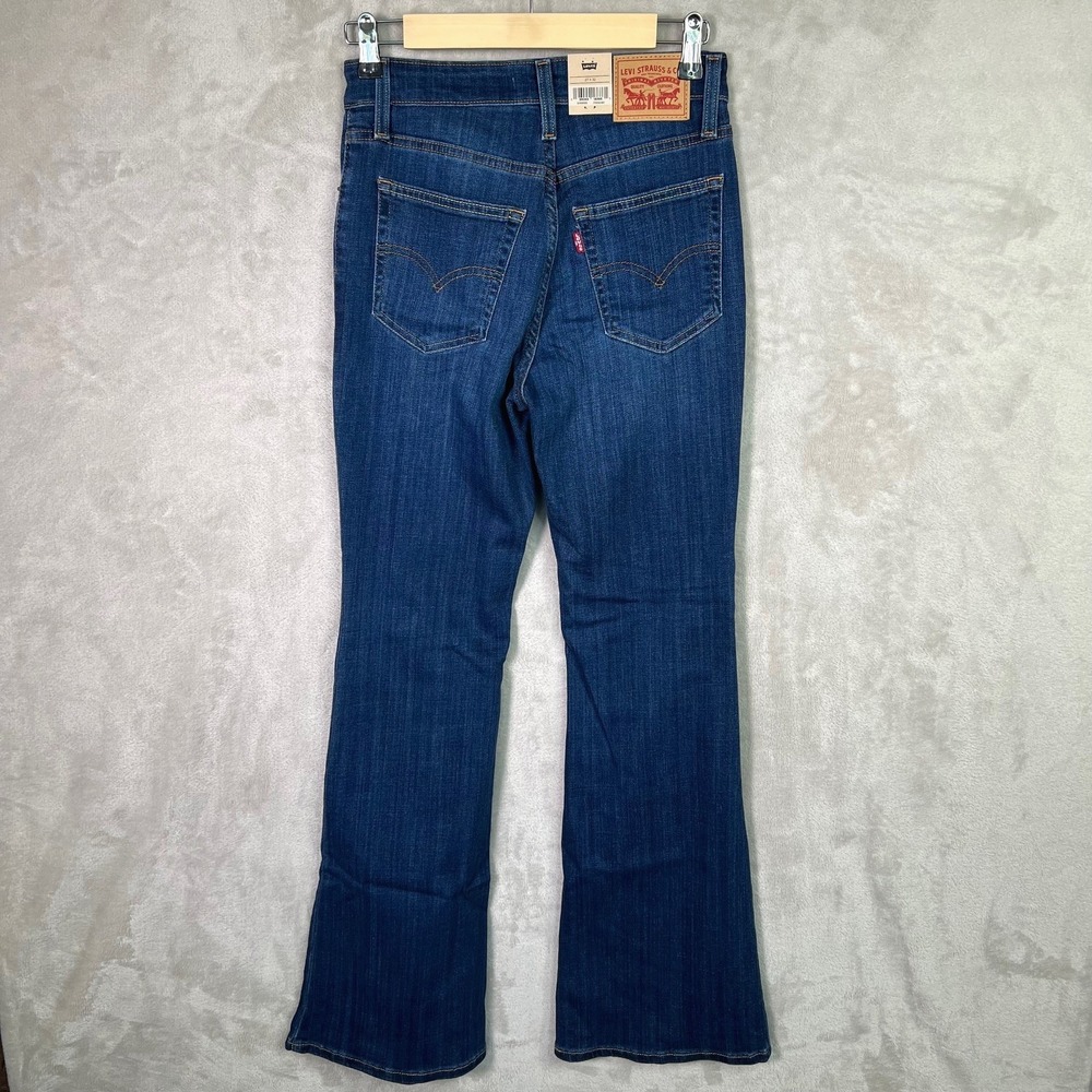 Levi's 726 High Rise Flare Jeans Dark Wash Y2K Bootcut Denim 27x32 *26.5x31.5 - Picture 2 of 14